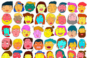 100 Cartoon Head Sticker, an Illustration by singpentinkhappy (Thumbnail 9 of 9)