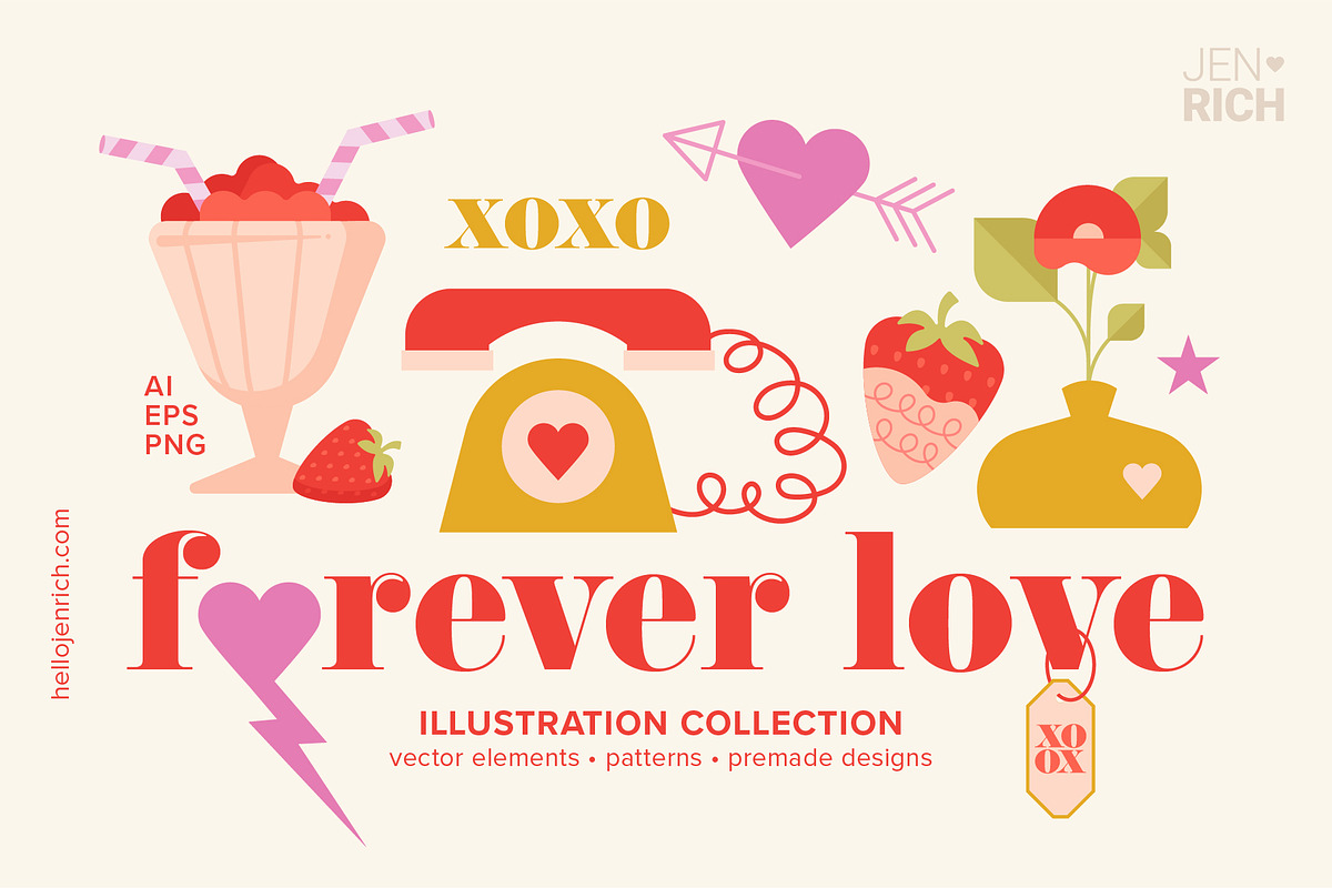 Forever Love Illustration Collection, a Decorative Illustration by hellojenrich (Photo 1 of 8)