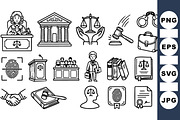 Legal Justice Icon Vector Set, an Illustration by designvectx (Thumbnail 1 of 3)