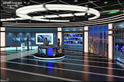 Virtual TV Studio News Set 27, an Architecture 3D Model by akerStudio (Thumbnail 22 of 49)