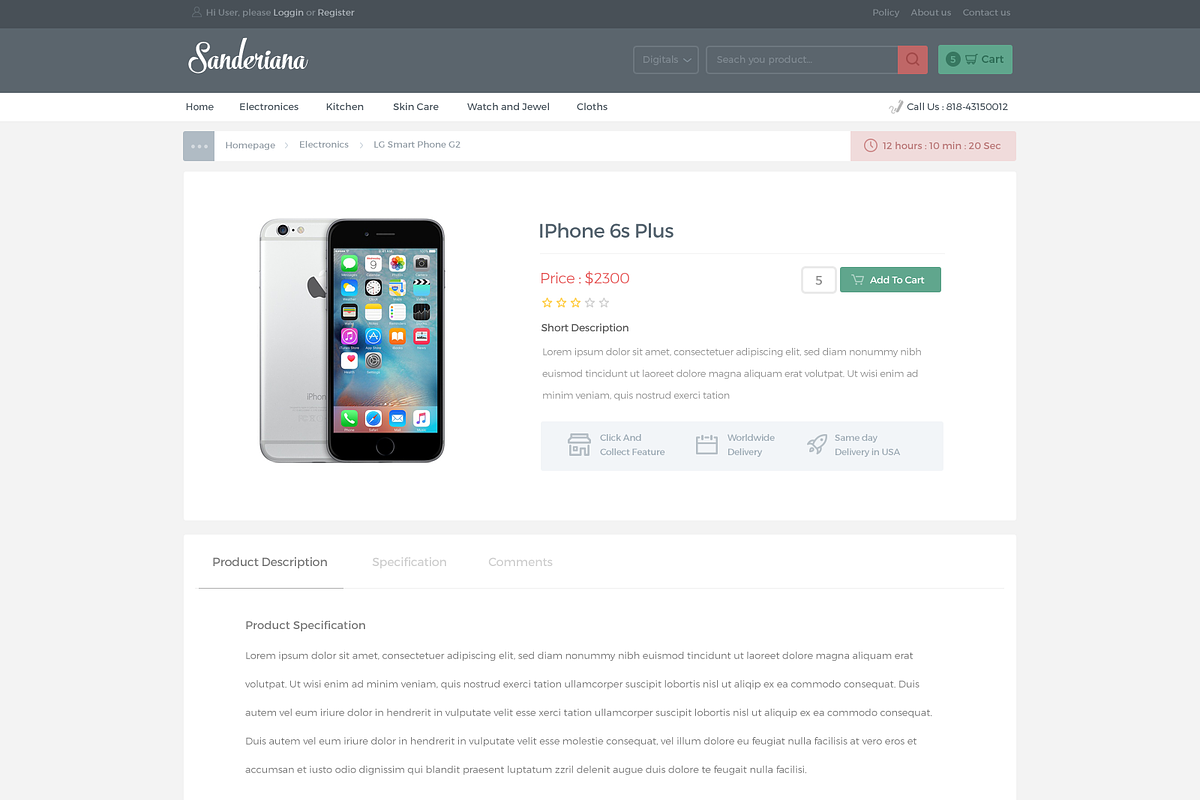 Sanderiana Ecommerce Theme, a Websites & App Template by Radian (Photo 3 of 3)