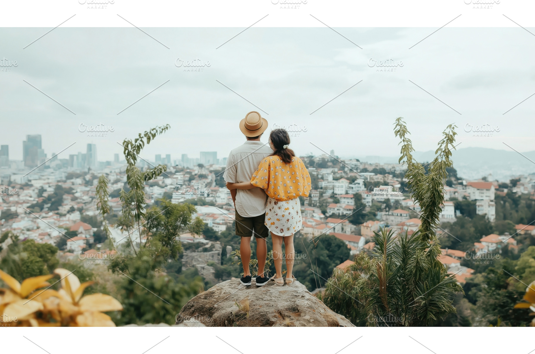 A couple stands on a hilltop, a Person Photo by Sergey Kotenev