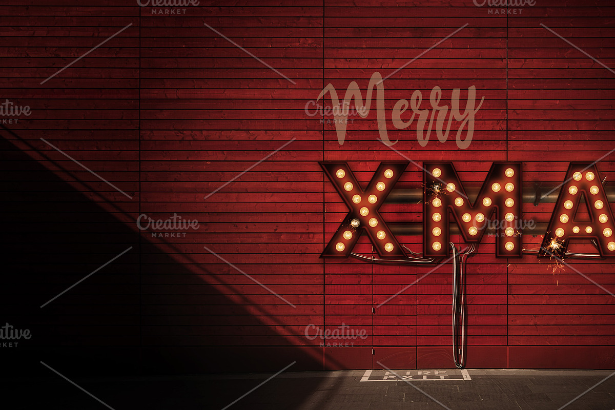LightBulb Merry Christmas Signs, an Illustration by Solid Pixel (Photo 4 of 15)