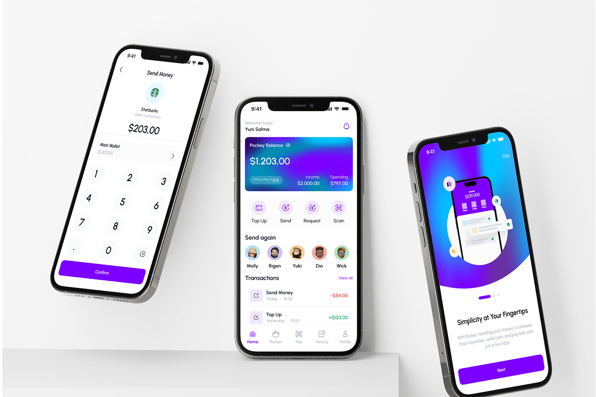 Pockey - Digital Payment&Wallet App, an UI Kit Template by Semusim Visual (Photo 3 of 5)