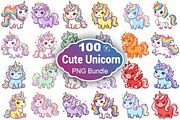 Cute Unicorn Clipart, an Animal Illustration by Forhadx5 (Thumbnail 1 of 9)