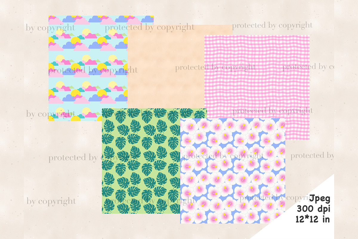 Beach Pattern | Books Digital Paper, a Pattern Graphic by GlamArtZhanna (Photo 3 of 3)