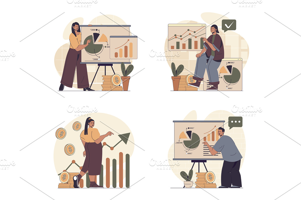 Sales Performance Illustrations, a Finance Illustration by alexdndz