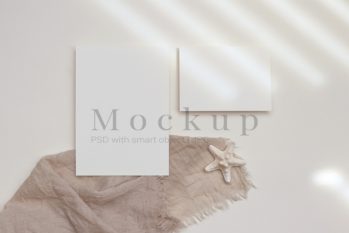 Cards Mockup 5x7 & 5x3.5, a Product Mockup by PawMockups (Photo 1 of 8)