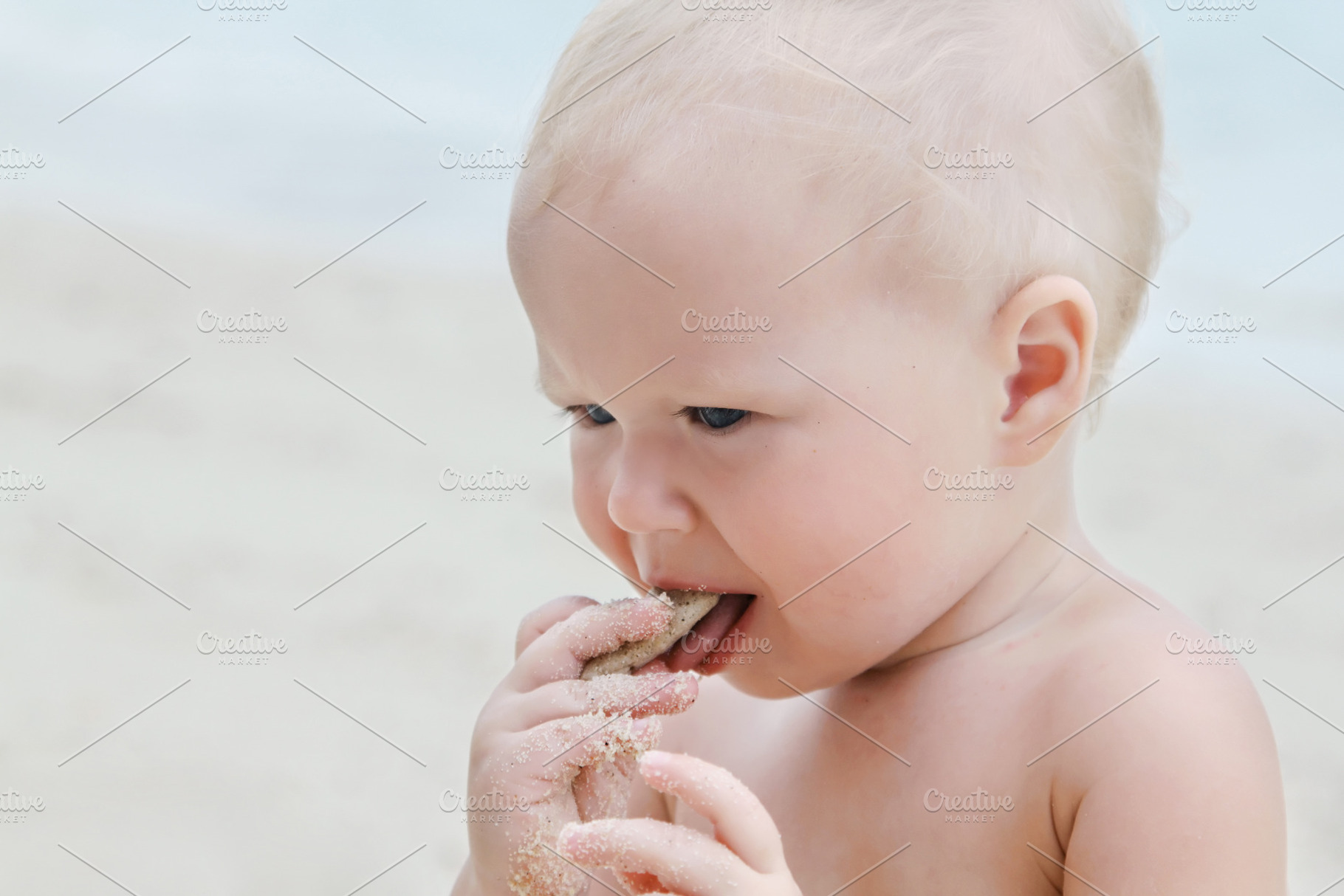 Baby on the beach, a Photo by saiko3p