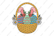 Easter Basket With Bunny PNG, an Illustration by CraftArtStudio (Thumbnail 1 of 4)