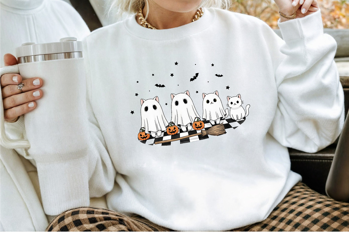 Ghost Spooky Cat Pumpkin Halloween P, an Illustration by Sublimation Artist (Photo 3 of 9)