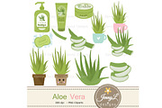 Aloe Vera Digital Papers and Clipart, a Pattern Graphic by JennyL Designs (Thumbnail 2 of 8)
