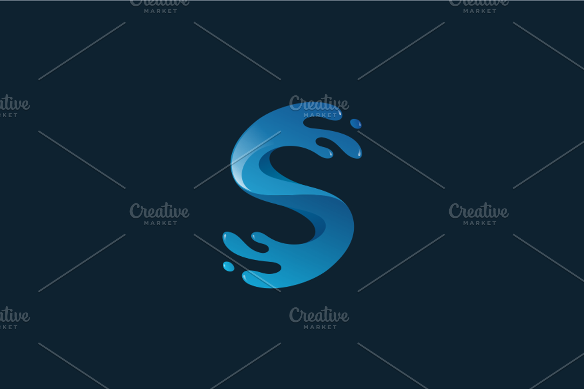 Letter S Water Splash Logo Template, a Branding & Logo Template by yopie (Photo 1 of 3)