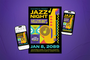 Jazz Night Event Flyer Set, a Flyer Template by The Good Store