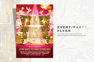 Gold Valentine Party Flyer