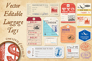 Vector Luggage Tags Illustrations 2, a Card Template by Pingebat (Thumbnail 1 of 2)