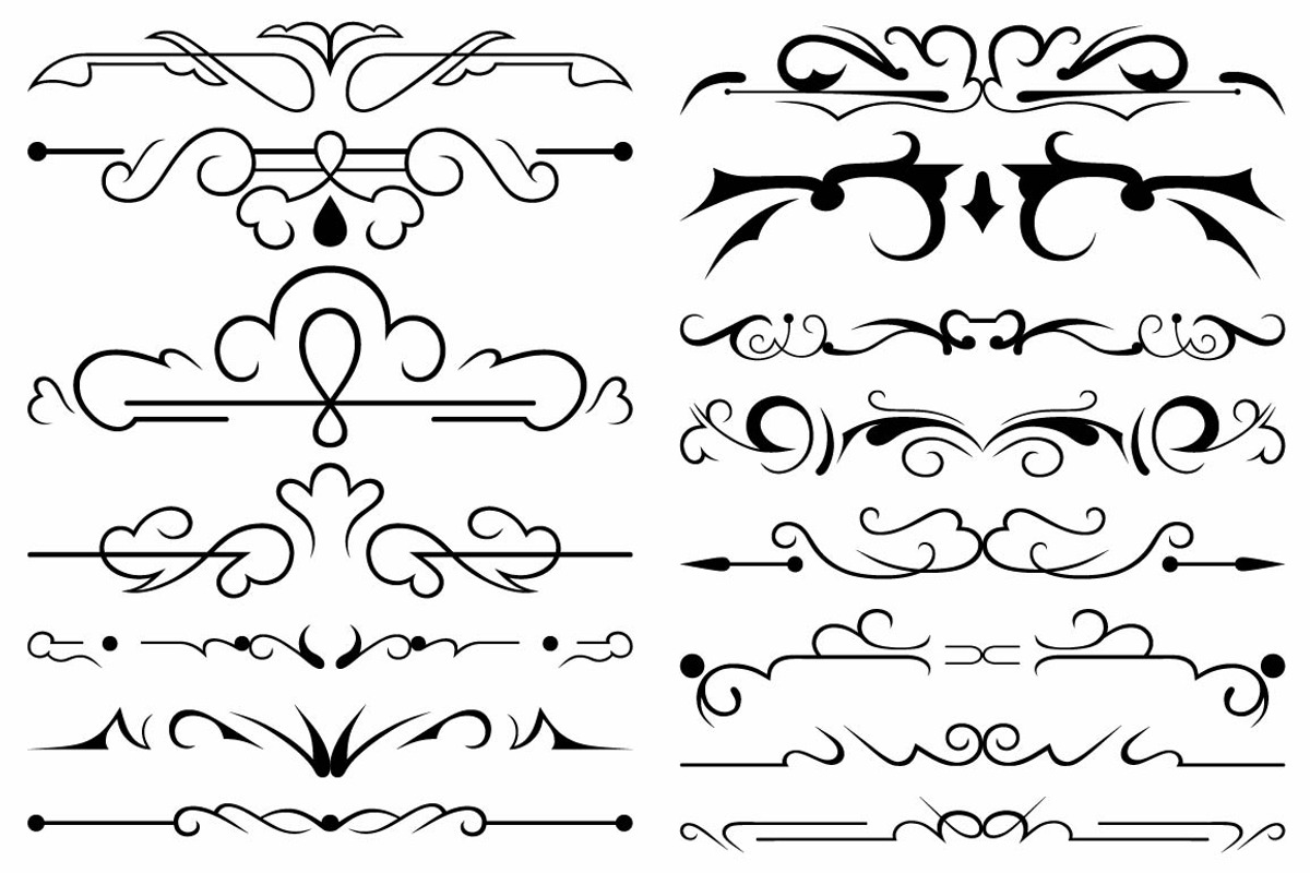 Vector set ornaments 43, a Pattern Graphic by LineworkStock