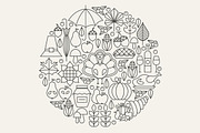 Thanksgiving Line Art Icons, an Outline Icon by Anna_leni (Thumbnail 6 of 6)