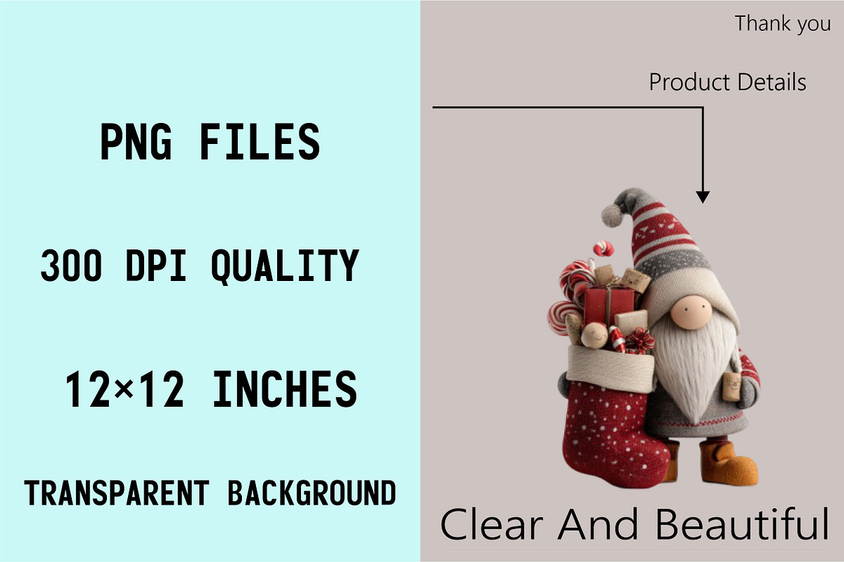 Whimsical Christmas Gnome Clipart Bu, an Illustration by SVGArt (Photo 3 of 8)