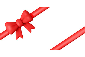 3D Red silky ribbon bow with, an Object Illustration by Abscent