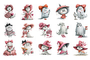 Whimsical Coquette Ghost Clipart, a Seasonal Illustration by Nicolle's Colorful Art (Thumbnail 2 of 6)