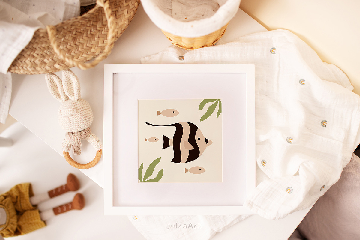 Fish clipart & pattern, a Seasonal Illustration by JulzaArt (Photo 4 of 9)