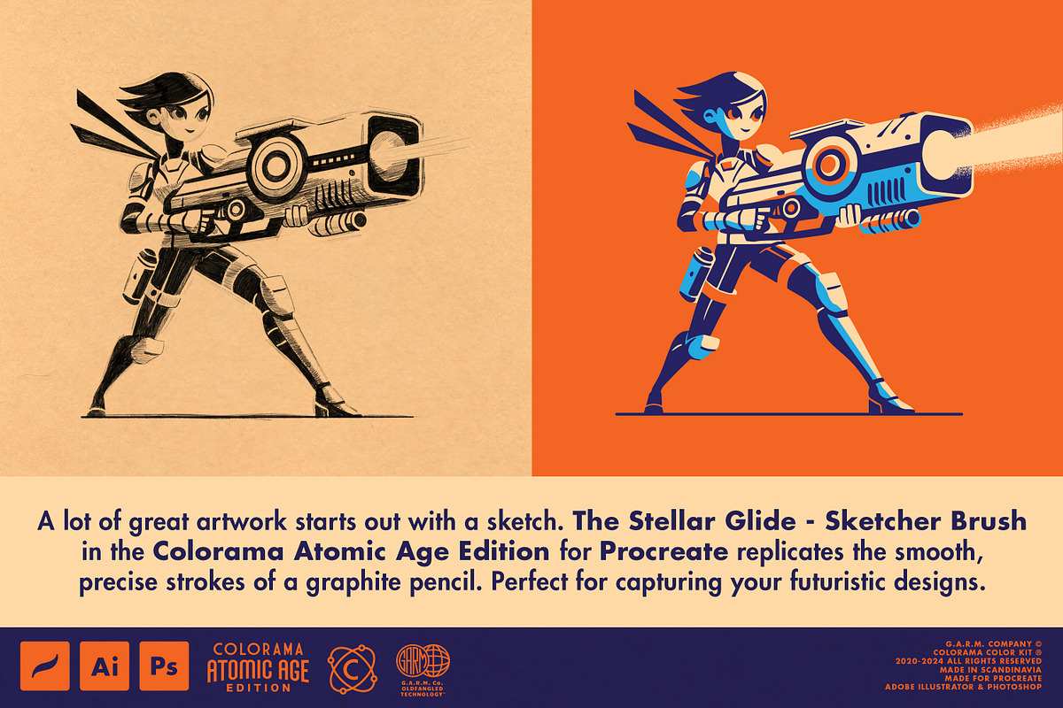 Colorama: Atomic Age (Illustrator), a Brushes & More by G.A.R.M. Company (Photo 7 of 9)