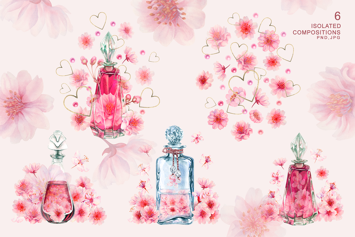 Cherry Blossom Hearts, a Decorative Illustration by EL_SUHOVA (Photo 10 of 15)