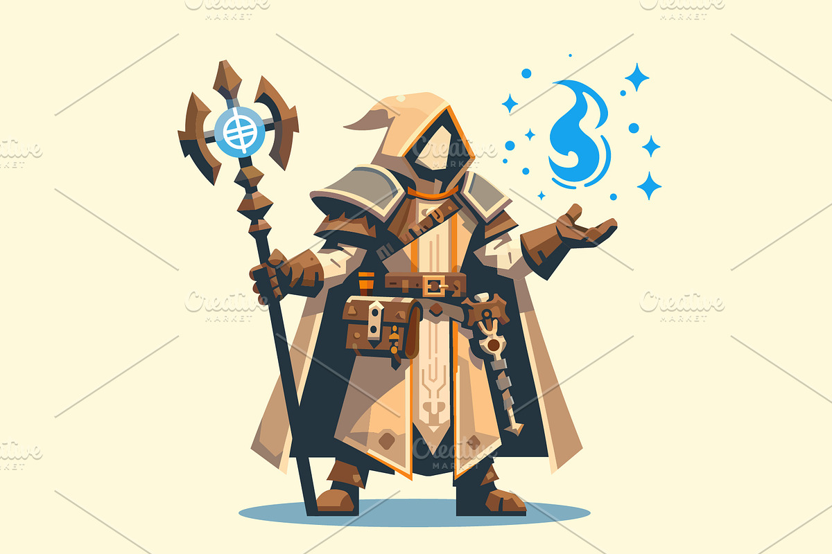 Fantasy game mage, a Person Illustration by Light_Lenser