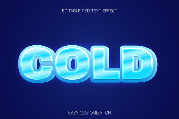 Icy Cold Bold 3D Text Effect preview 3