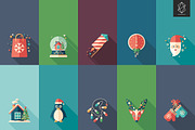 Merry Christmas flat square icon set, an Icon by Yury Velikanov (Thumbnail 3 of 3)