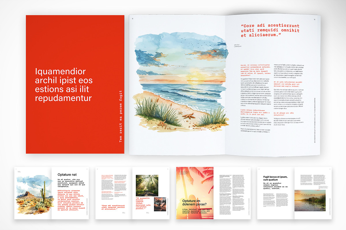 Minimalist Coastal Magazine Layout, a Print Template by McLittle Stock (Photo 1 of 3)