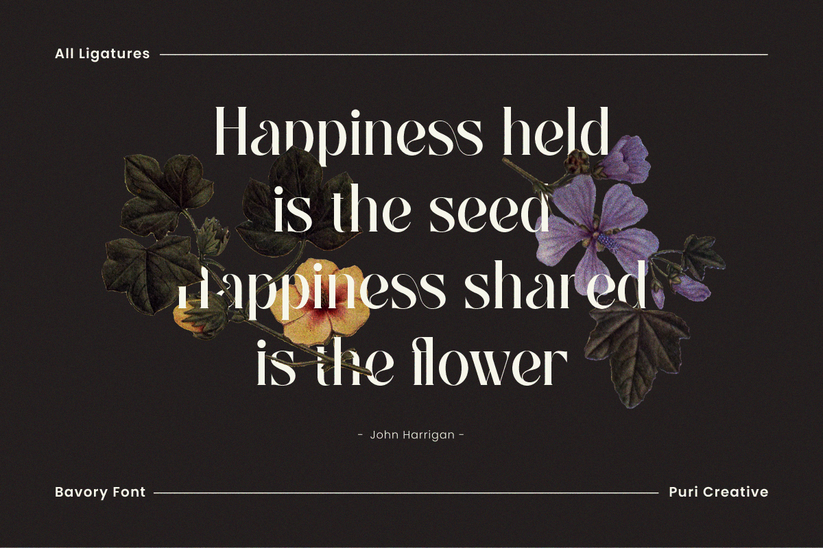 Bavory - Elegant Modern Twist Serif, a Serif Font by PuriCreative (Photo 6 of 9)