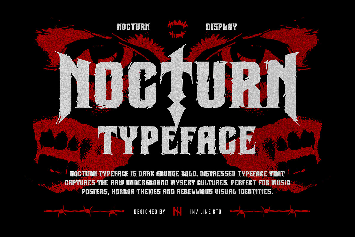Nocturn - Display Grunge Font, a Handwritten Font by Inviline.co (Photo 2 of 15)