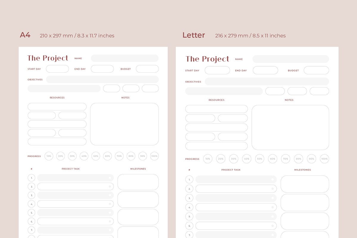 The Project - Modern Planner Layout, a Stationery Template by Filip Studio (Photo 5 of 6)