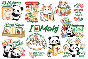 Cute Mahjong Animal Clipart