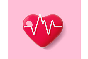 3d heart pressure icon, heartbeat, a Healthcare Illustration by Buch&Bee