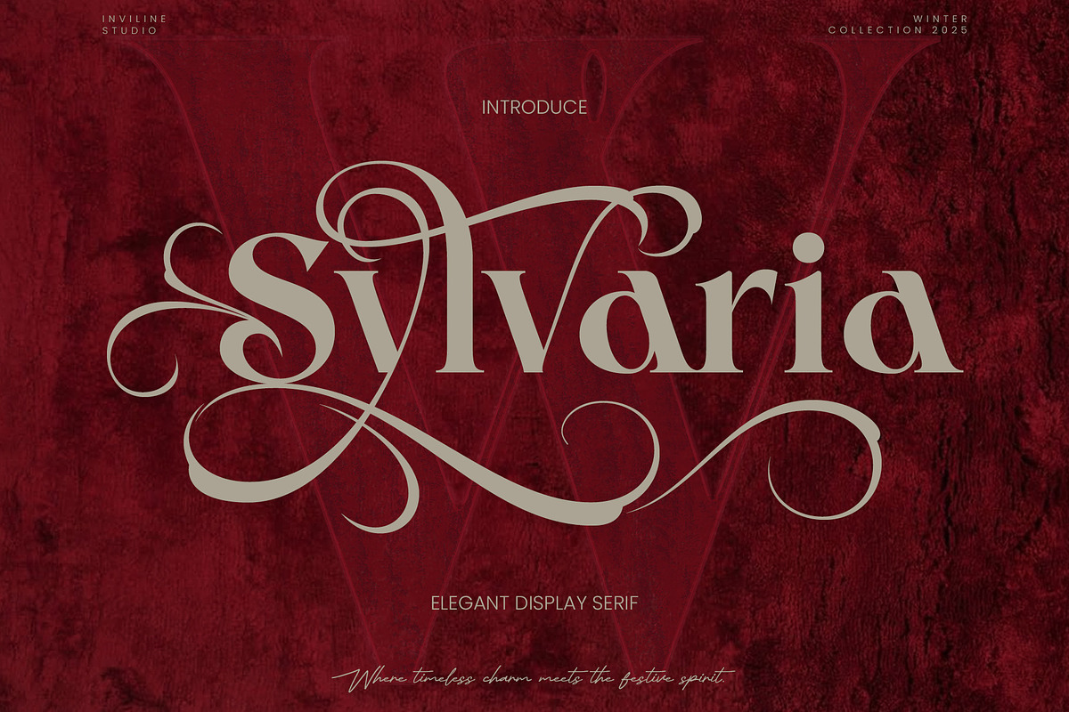 Sylvaria - Elegant Christmas Font, a Serif Font by Inviline.co (Photo 1 of 10)