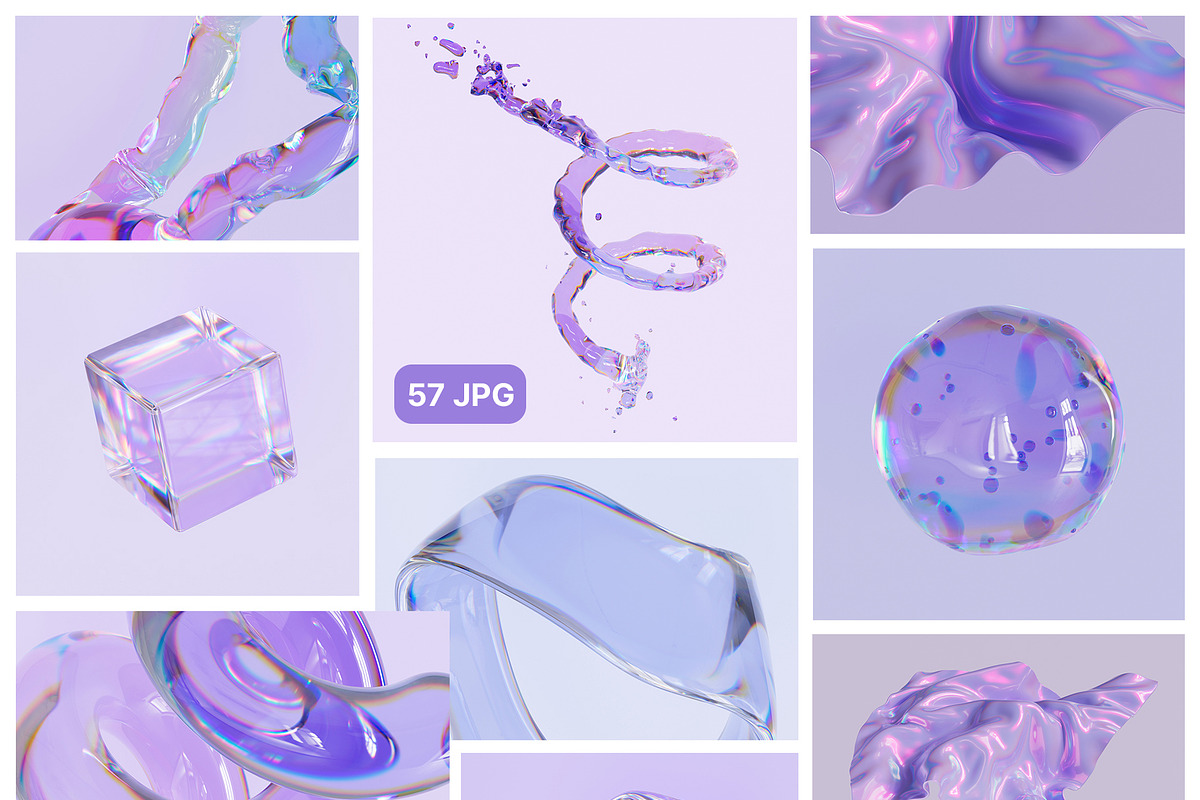 Purple Glass 3D Abstract Backgrounds, a Graphic by LarysaZabrotskaya (Photo 5 of 8)