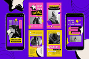 Purple Brutalism Fashion Instagram, a Social Media Template by Aiyari Graphic (Thumbnail 3 of 3)