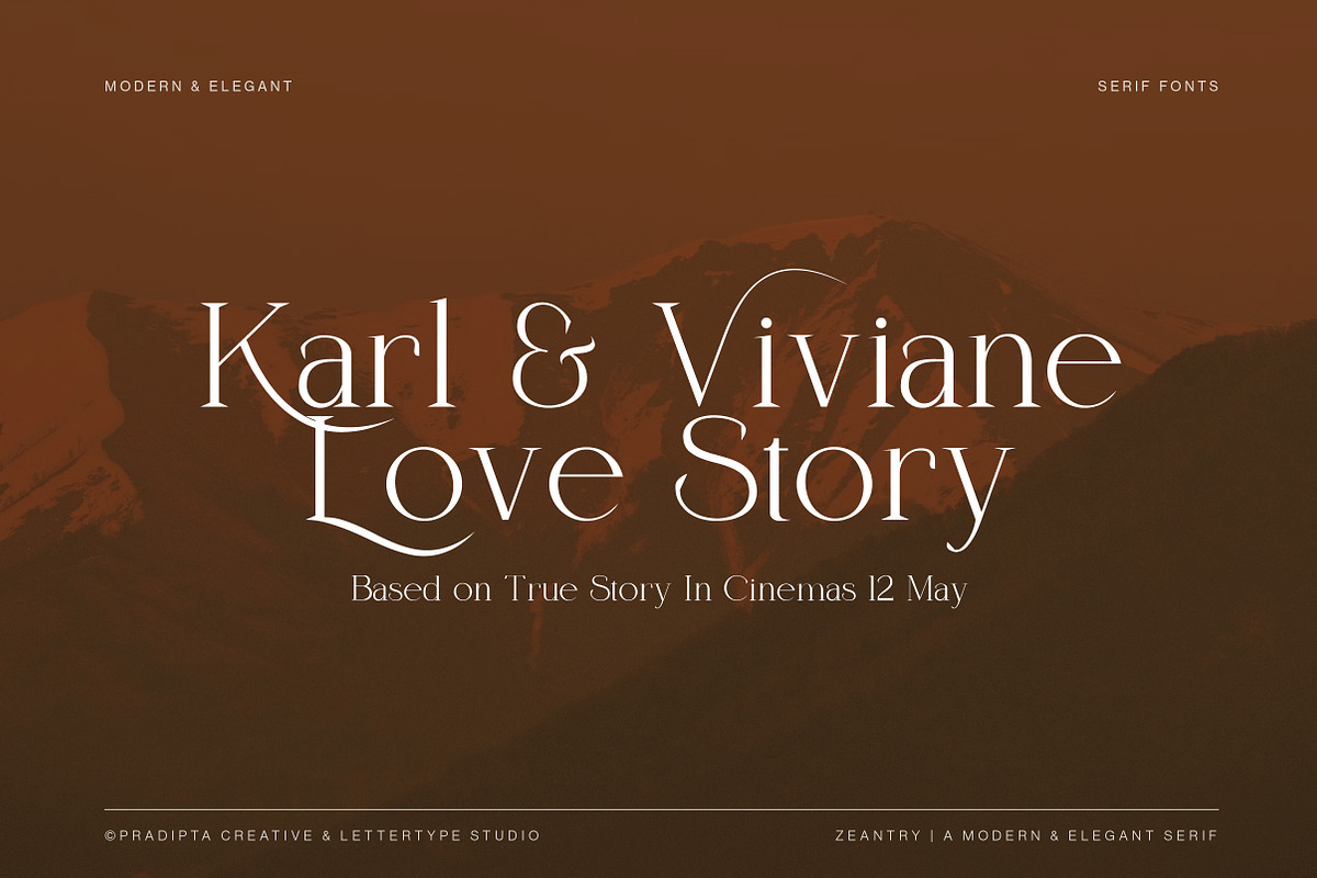 Zeantry a Modern & Elegant Serif, a Serif Font by Lettertype Studio (Photo 5 of 12)