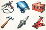 Watercolor Mechanic Clipart, an Illustration by Rose Art (Thumbnail 4 of 5)
