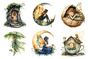 Magical Garden Fairies Clipart, an Illustration by SinaCreation (Thumbnail 3 of 5)