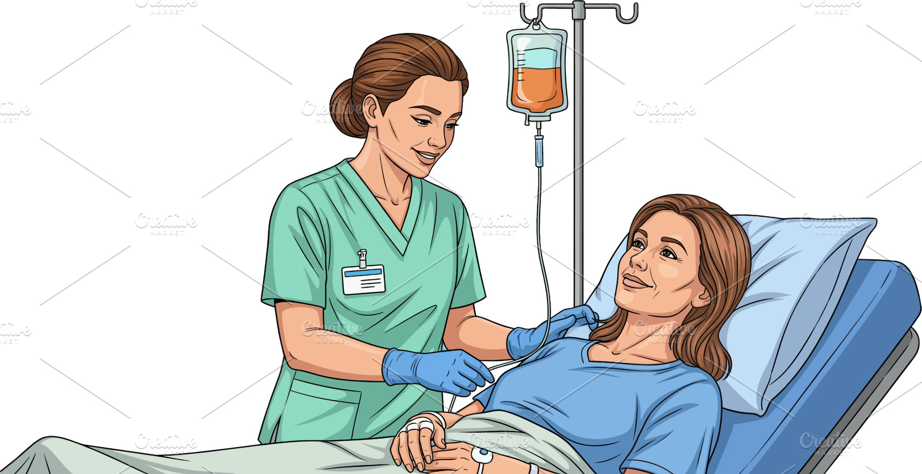 Nurse Caring for Female Patient, a Photo by angellodeco