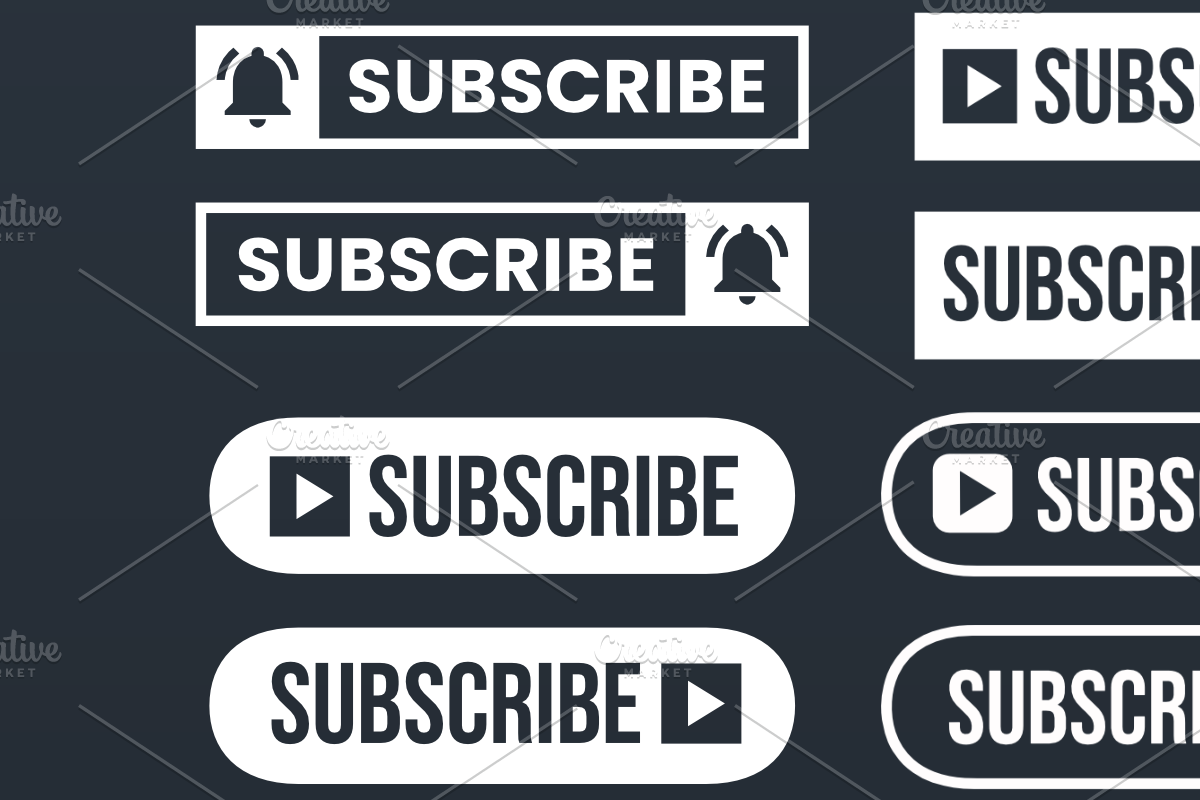 YouTube Subscribe Button Icon Bundle, a Graphic by Vaughn Studios (Photo 5 of 6)