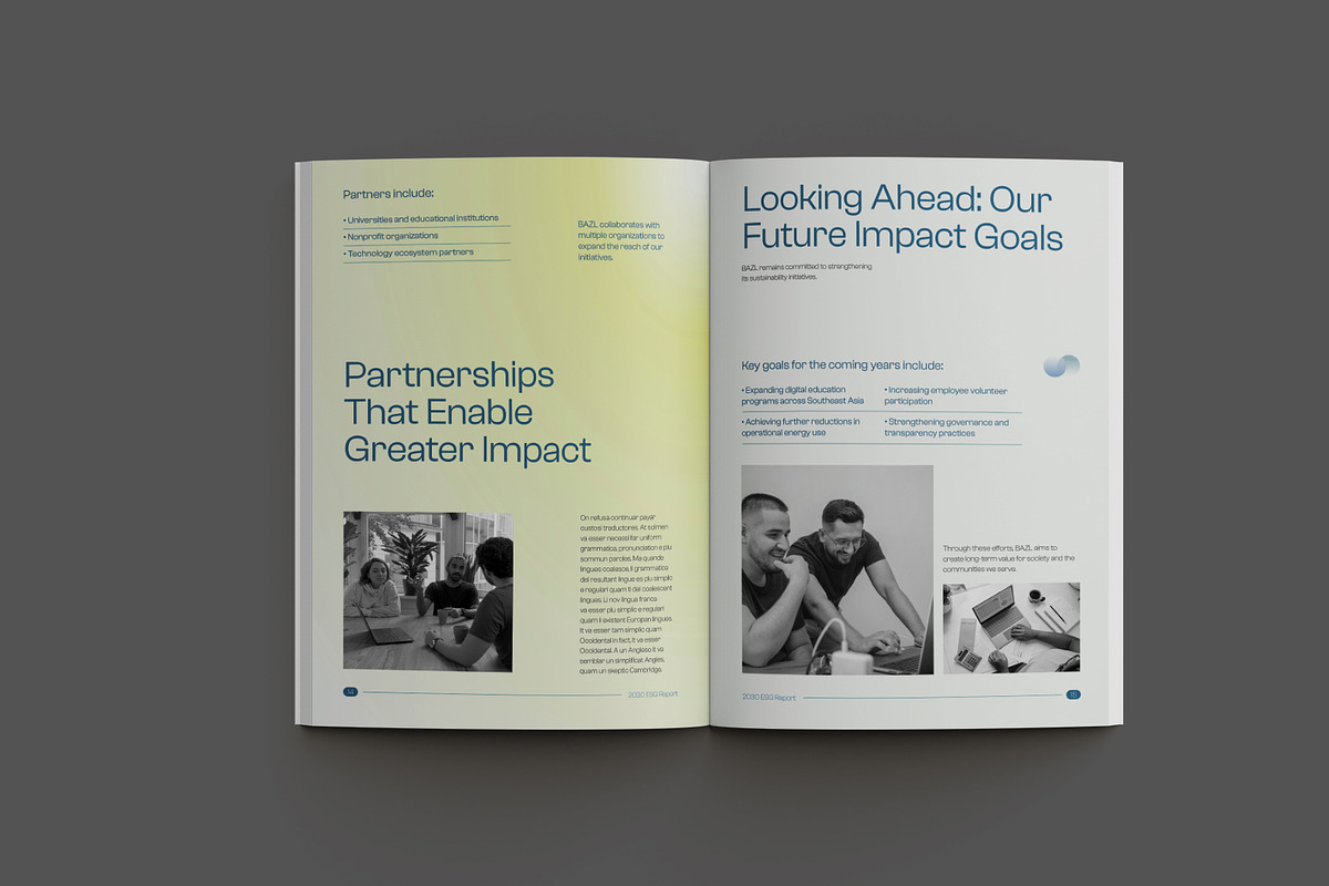 Minimal Gradient ESG Impact Report, a Brochure Template by Neermana (Photo 9 of 11)