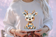 Whimsical Patchwork Reindeer Clipart, an Illustration by designcity5 (Thumbnail 4 of 5)