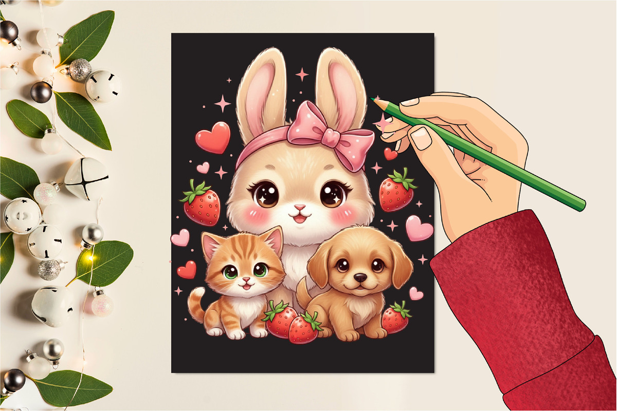 Sweet Bunny, Kitten, Puppy, Love, an Illustration by Designking (Photo 3 of 4)