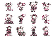 Whimsical Valentine Pig, an Illustration by Design Market (Thumbnail 3 of 3)