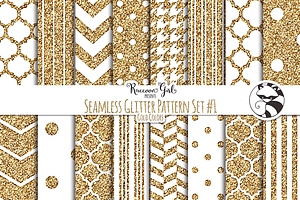 Seamless Glitter Patterns #1 Gold